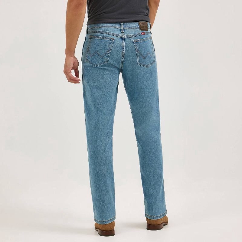 slide 10 of 13, Wrangler Men's Relaxed Fit Straight Jeans - Light Wash 42x30: Midweight Denim, Stretch, 42" Waist, 30" Inseam, 1 ct