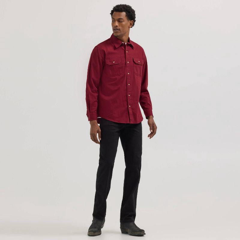 slide 6 of 6, Wrangler Men's Straight Leg Jeans - Black Wash 36x32: Midweight Denim, Stretch, Fly Button Closure, 1 ct