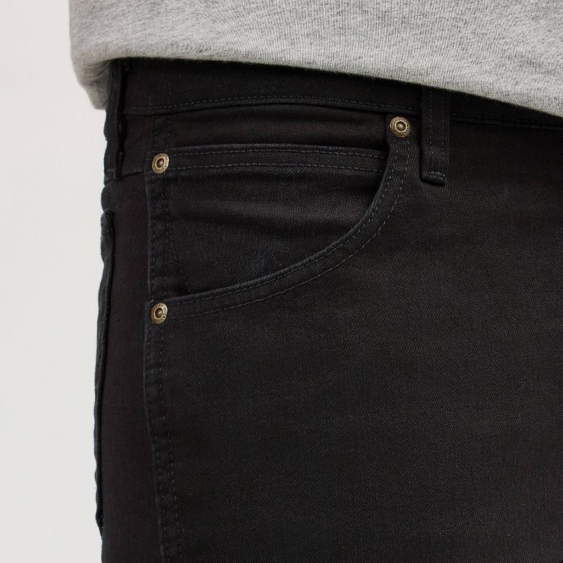 slide 12 of 12, Wrangler Men's Straight Leg Jeans - Black Wash 42x30: Midweight Denim, Stretch, Fly Button Closure, 1 ct