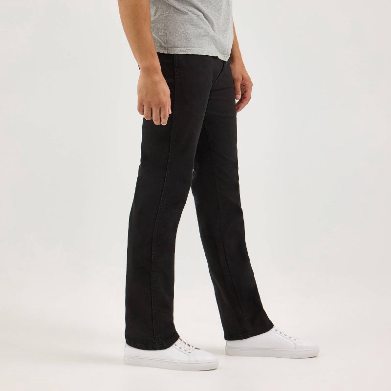 slide 8 of 12, Wrangler Men's Straight Leg Jeans - Black Wash 42x30: Midweight Denim, Stretch, Fly Button Closure, 1 ct