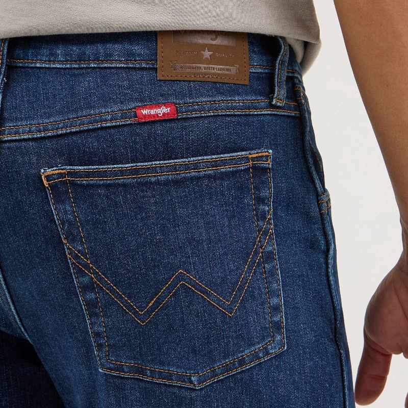 slide 11 of 11, Wrangler Men's Relaxed Fit Straight Jeans - Navy Denim 42x30: Midweight Stretch Denim, 1 ct