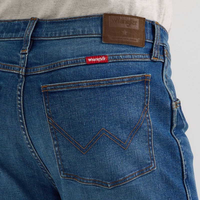 slide 3 of 7, Wrangler Men's Straight Leg Jeans - Indigo 30x30: Midweight Denim, Stretch, Fly Button Closure, 1 ct