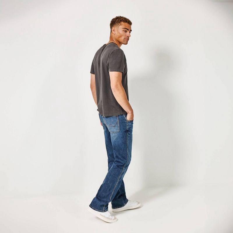 slide 3 of 6, Wrangler Men's Relaxed Fit Bootcut Jeans - Dark Wash 36x30: Midweight Denim, Stretch, 36" Waist, 30" Inseam, 1 ct