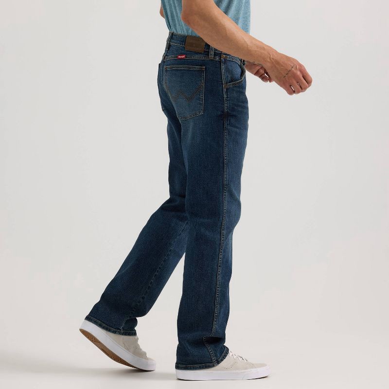 slide 4 of 6, Wrangler Men's Relaxed Fit Bootcut Jeans - Dark Wash 36x30: Midweight Denim, Stretch, 36" Waist, 30" Inseam, 1 ct