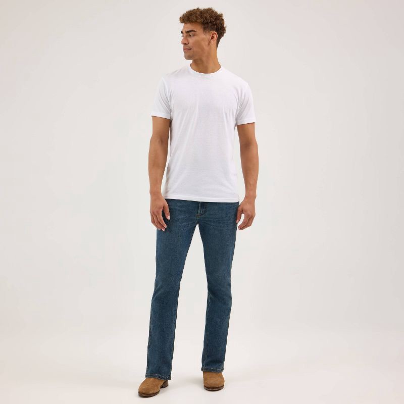 slide 7 of 12, Wrangler Men's Relaxed Fit Bootcut Jeans - Dark Wash 42x30: Midweight Denim, Stretch, Belt Loops, 1 ct