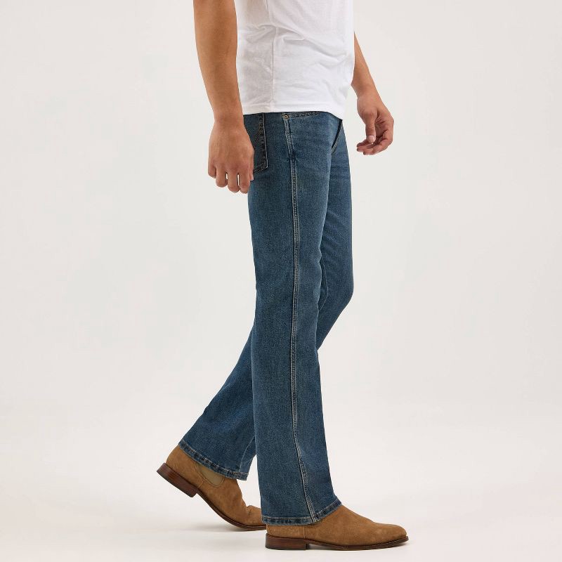 slide 8 of 12, Wrangler Men's Relaxed Fit Bootcut Jeans - Dark Wash 42x30: Midweight Denim, Stretch, Belt Loops, 1 ct