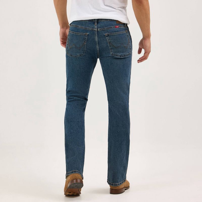 slide 9 of 12, Wrangler Men's Relaxed Fit Bootcut Jeans - Dark Wash 42x30: Midweight Denim, Stretch, Belt Loops, 1 ct