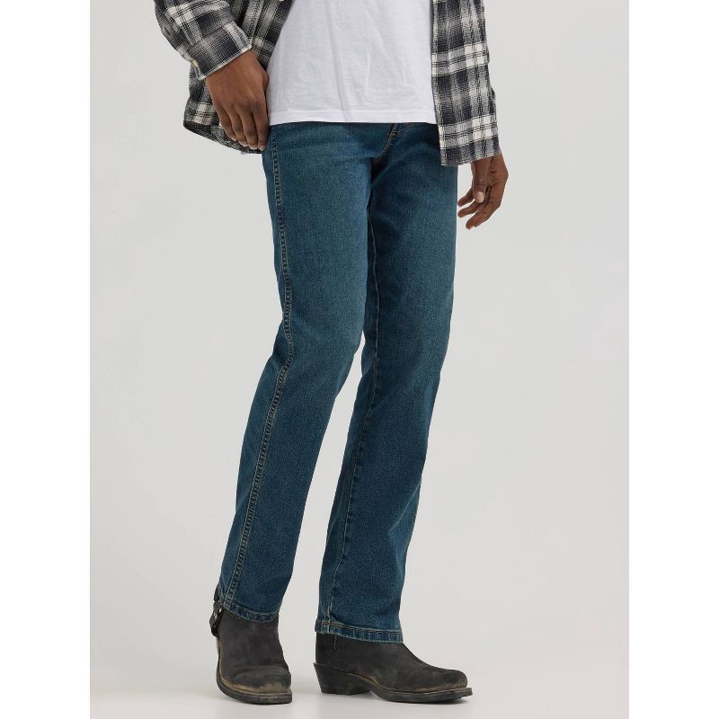 slide 4 of 7, Wrangler Men's Relaxed Fit Straight Jeans - Dark Wash 32x32: Midweight Denim, 99% Cotton, 1% Elastane, Machine Washable, 1 ct