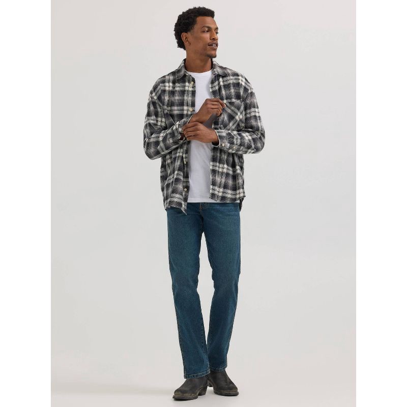 slide 5 of 7, Wrangler Men's Relaxed Fit Straight Jeans - Dark Wash 32x32: Midweight Denim, 99% Cotton, 1% Elastane, Machine Washable, 1 ct