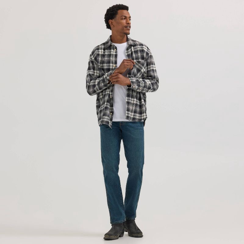 slide 6 of 7, Wrangler Men's Relaxed Fit Straight Jeans - Dark Wash 32x32: Midweight Denim, 99% Cotton, 1% Elastane, Machine Washable, 1 ct