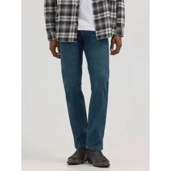 Wrangler Men's Relaxed Fit Straight Jeans - Dark Wash 34x30: Midweight Denim, Stretch Fabric, Embroidered Details