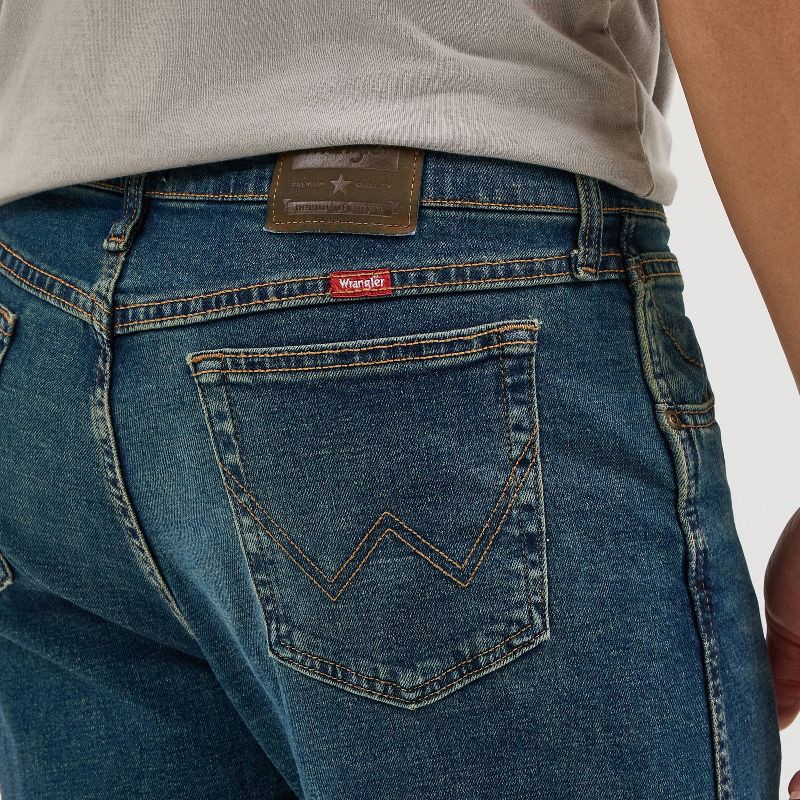 slide 13 of 13, Wrangler Men's Relaxed Fit Straight Jeans - Dark Wash 42x30: Midweight Denim, 42" Waist, 30" Inseam, Stretch Fabric, 1 ct