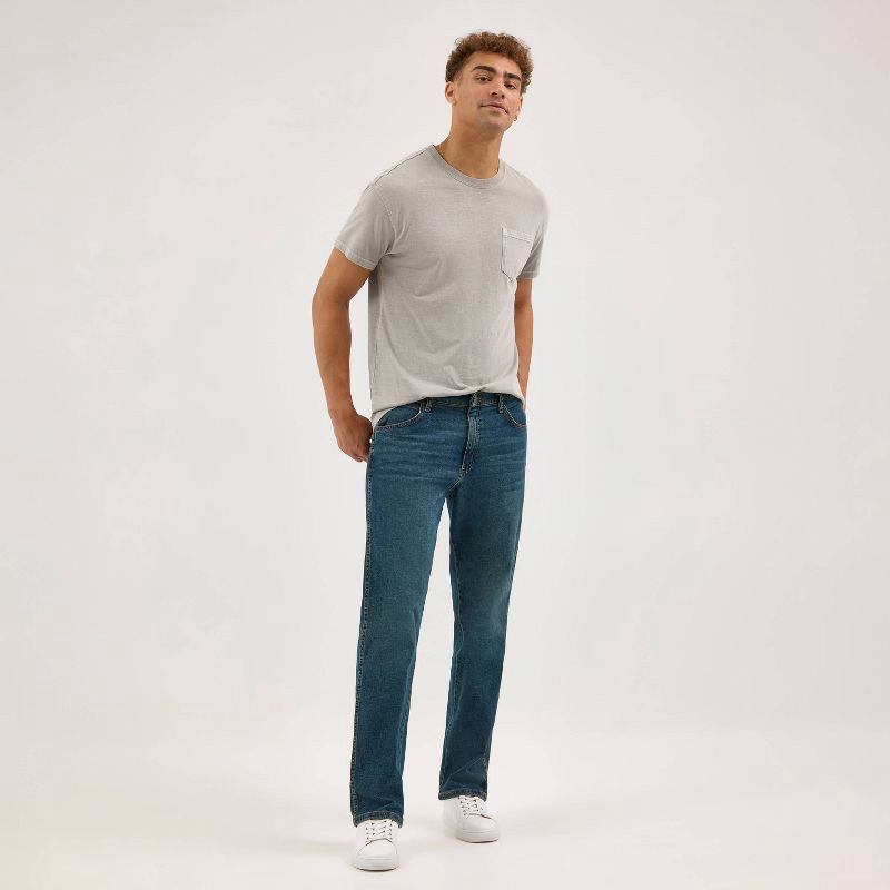 slide 8 of 13, Wrangler Men's Relaxed Fit Straight Jeans - Dark Wash 42x30: Midweight Denim, 42" Waist, 30" Inseam, Stretch Fabric, 1 ct