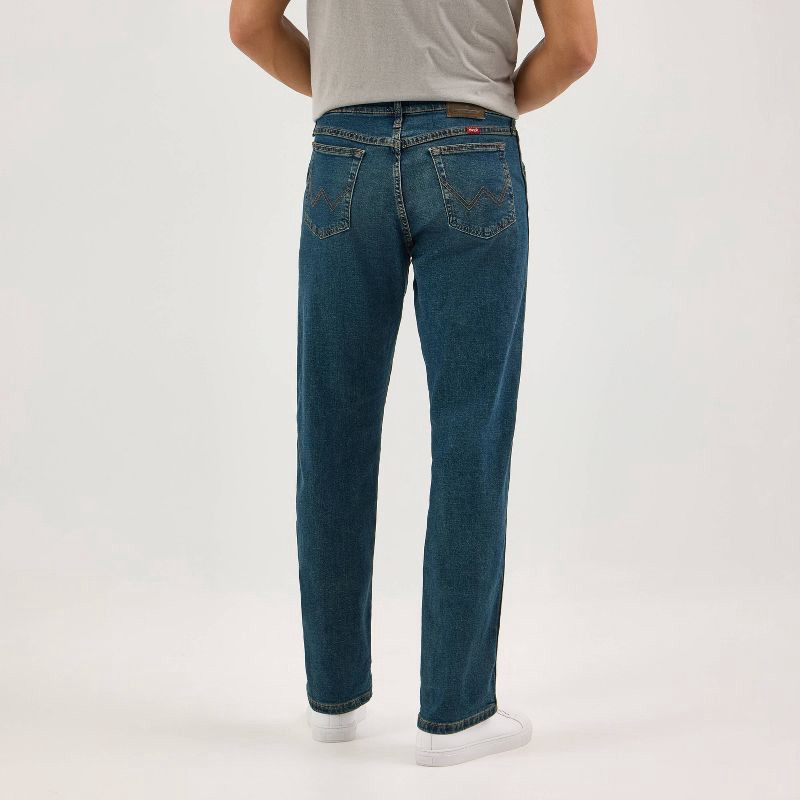 slide 11 of 13, Wrangler Men's Relaxed Fit Straight Jeans - Dark Wash 42x30: Midweight Denim, 42" Waist, 30" Inseam, Stretch Fabric, 1 ct