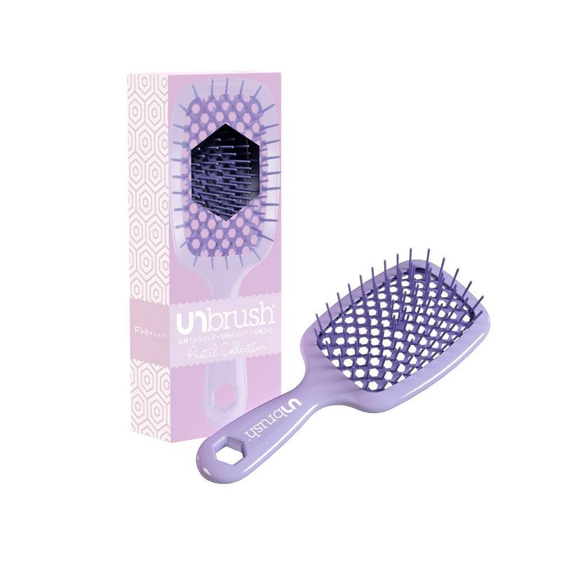 slide 2 of 5, UNBrush Detangling Hair Brush - Lilac Light Purple, 1 ct