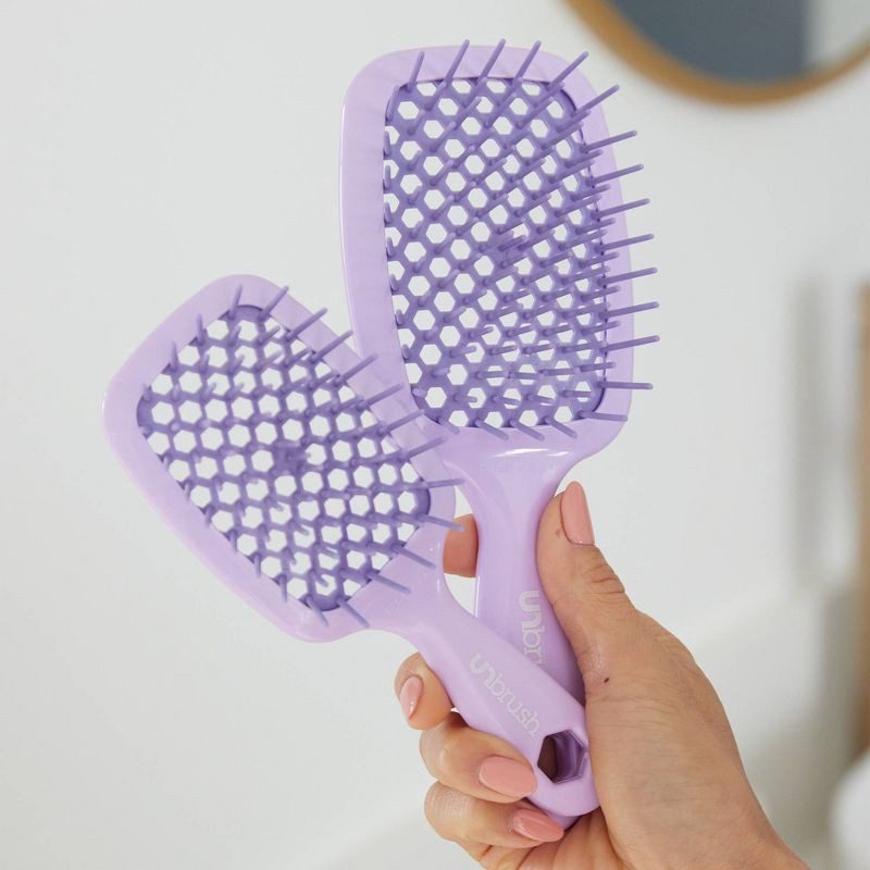 slide 5 of 5, UNBrush Detangling Hair Brush - Lilac Light Purple, 1 ct