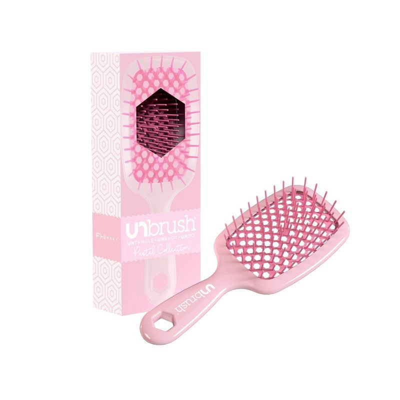 slide 2 of 5, UNbrush Detangler Hair Brush - Peony Light Pink, 1 ct