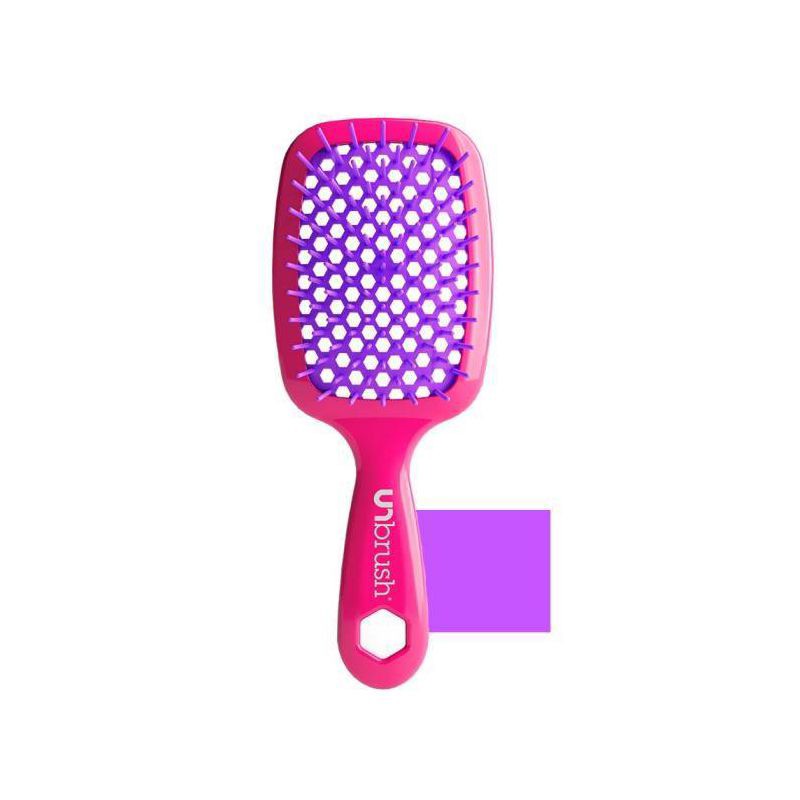 slide 2 of 5, UNbrush Detangler Hair Brush - Neon Pink, 1 ct