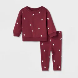 Latino Heritage Month Baby 2pc Top & Bottom Set - Burgundy 6-9M