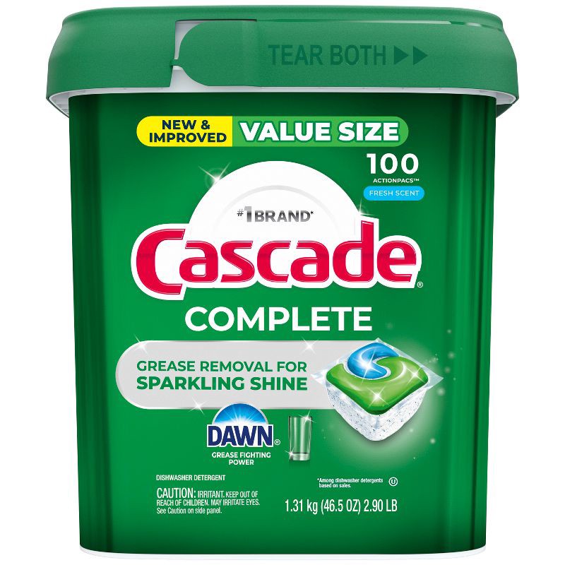 slide 2 of 14, Cascade Fresh Scent Complete Pods Dishwasher Detergents - 100ct, 100 ct