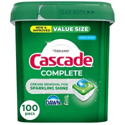 Cascade Fresh Scent Complete Pods Dishwasher Detergents - 100ct