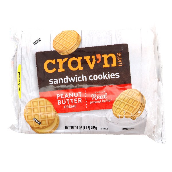 slide 1 of 9, Crav'n Flavor Cravn Peanut Butter Cookies, 16 oz