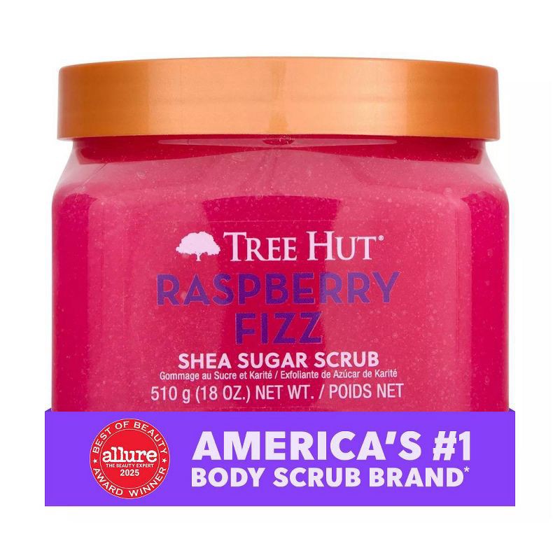 slide 3 of 12, Tree Hut Raspberry Fizz Shea Sugar Scrub - 18oz, 18 oz