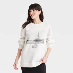 Grayson Threads Women's Paris Mon Ami Graphic Sweatshirt - White XXL