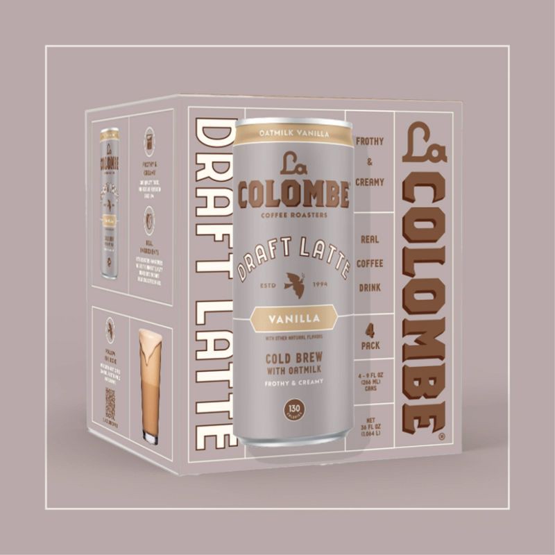 slide 3 of 11, La Colombe Vanilla Draft Latte with Oatmilk - 4pk/9 fl oz Cans, 4 ct; 9 fl oz