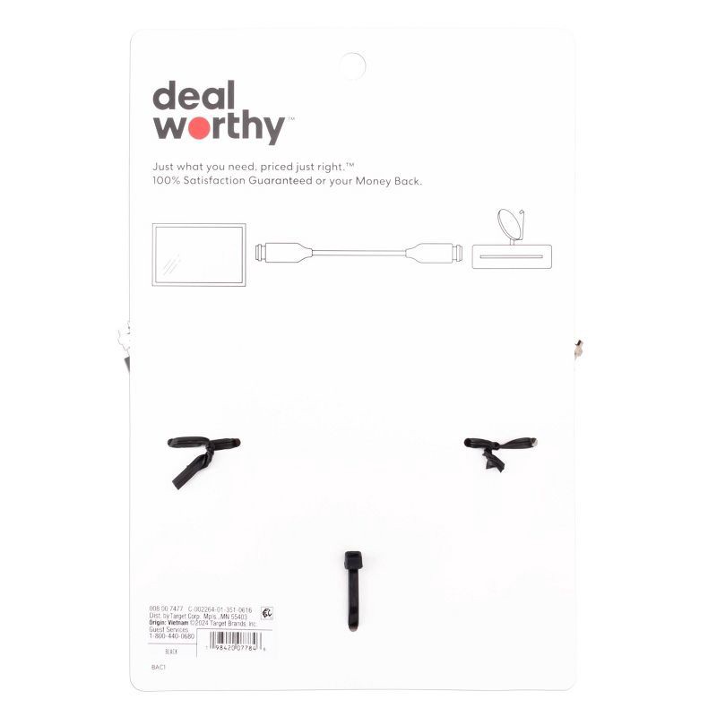 slide 3 of 3, 6' Coaxial A/V Cable - dealworthy™ Black, 1 ct