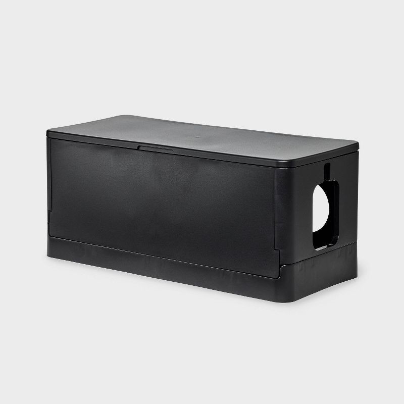 slide 2 of 4, 13.5" x 5.5" x 5.5" Cable Management Box - dealworthy™ Black, 1 ct