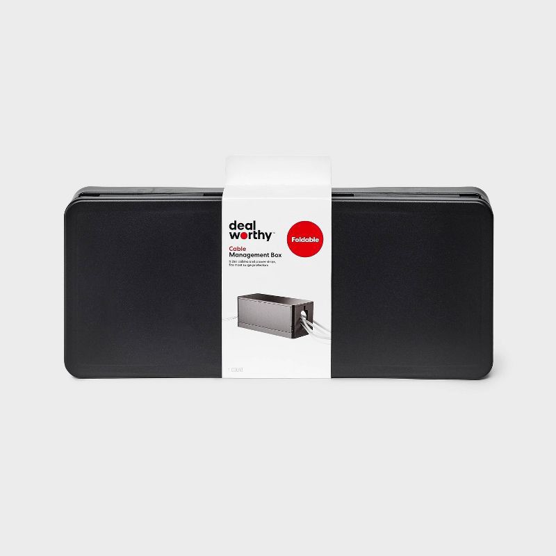 slide 1 of 4, 13.5" x 5.5" x 5.5" Cable Management Box - dealworthy™ Black, 1 ct