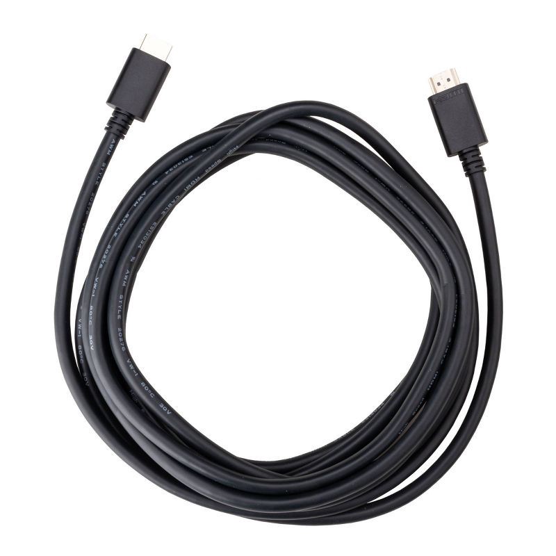 slide 1 of 3, HDMI High Speed Cable with Ethernet 15' Cable - dealworthy™ Black: Male-To-Male AV Cord, 1 ct