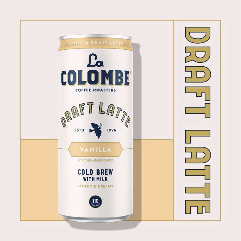 slide 2 of 10, La Colombe Vanilla Draft Latte - 4pk/9 fl oz Cans, 4 ct; 9 fl oz