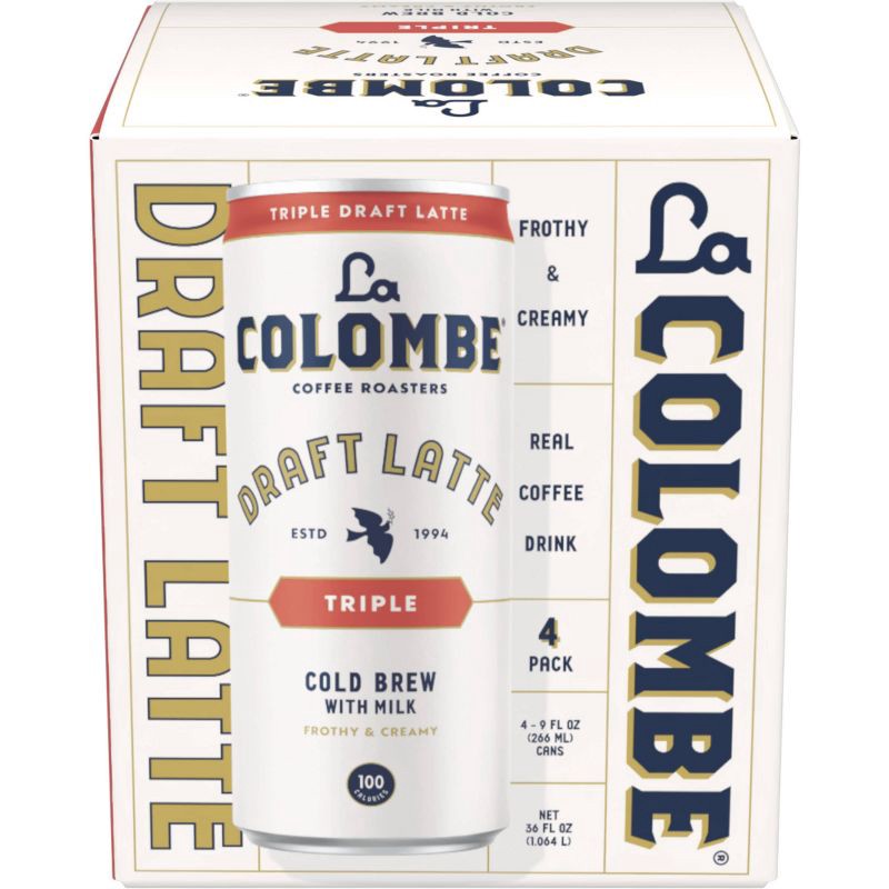 slide 1 of 12, La Colombe Triple Draft Latte - 4pk/9 fl oz Cans, 4 ct; 9 fl oz