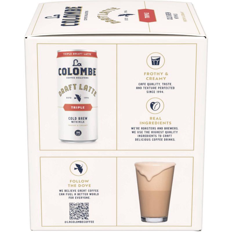 slide 10 of 12, La Colombe Triple Draft Latte - 4pk/9 fl oz Cans, 4 ct; 9 fl oz