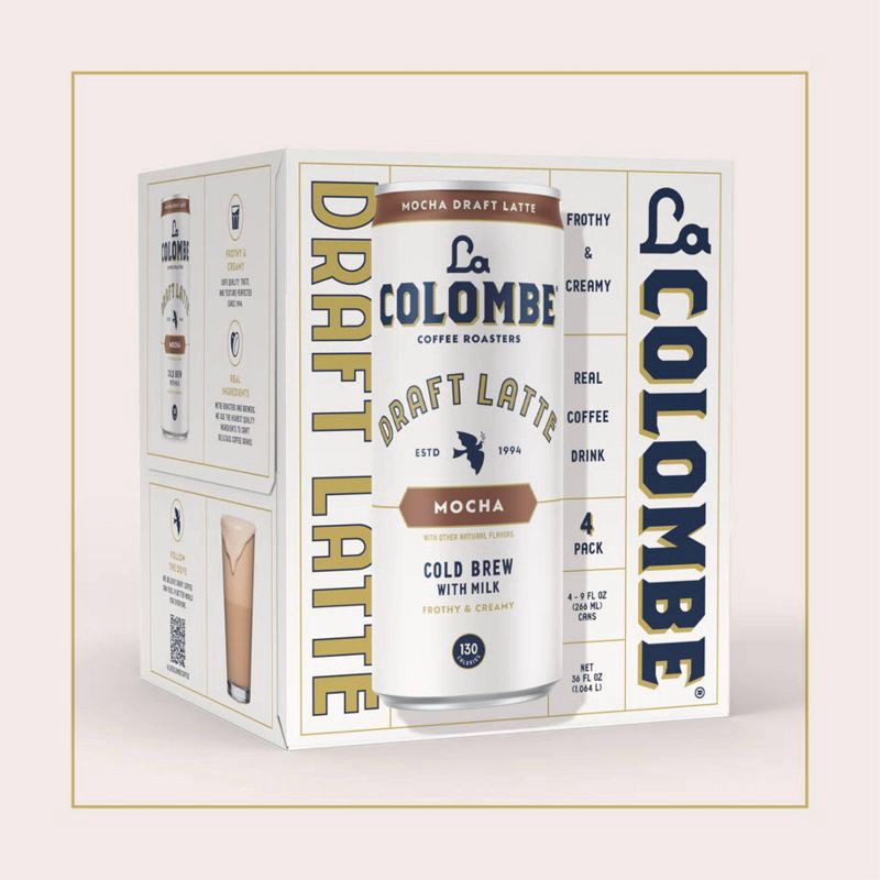 slide 3 of 12, La Colombe Mocha Draft Latte - 4pk/9 fl oz Cans, 4 ct; 9 fl oz