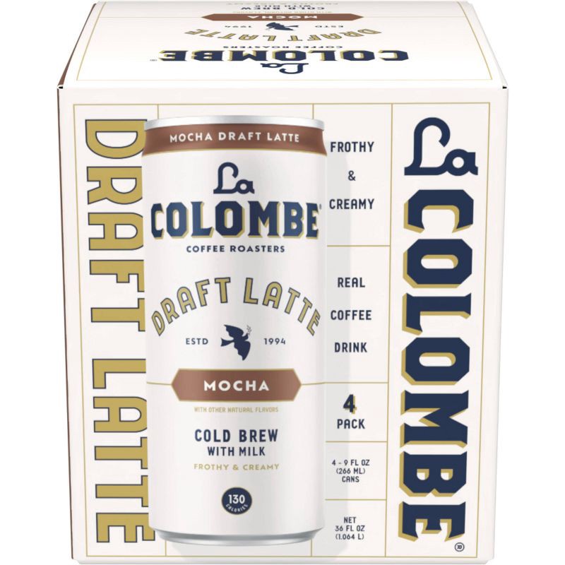 slide 1 of 12, La Colombe Mocha Draft Latte - 4pk/9 fl oz Cans, 4 ct; 9 fl oz