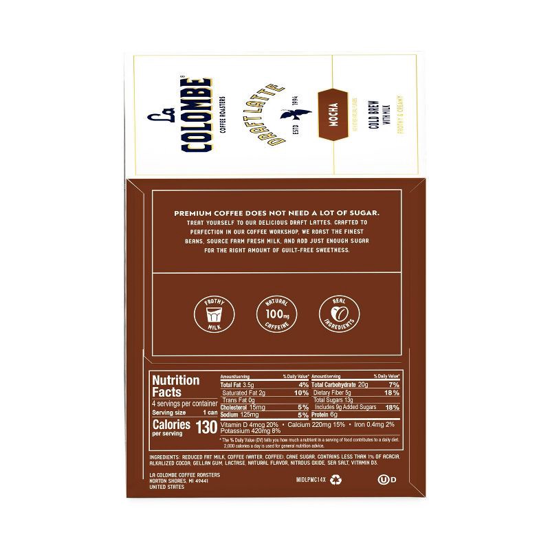 slide 11 of 12, La Colombe Mocha Draft Latte - 4pk/9 fl oz Cans, 4 ct; 9 fl oz