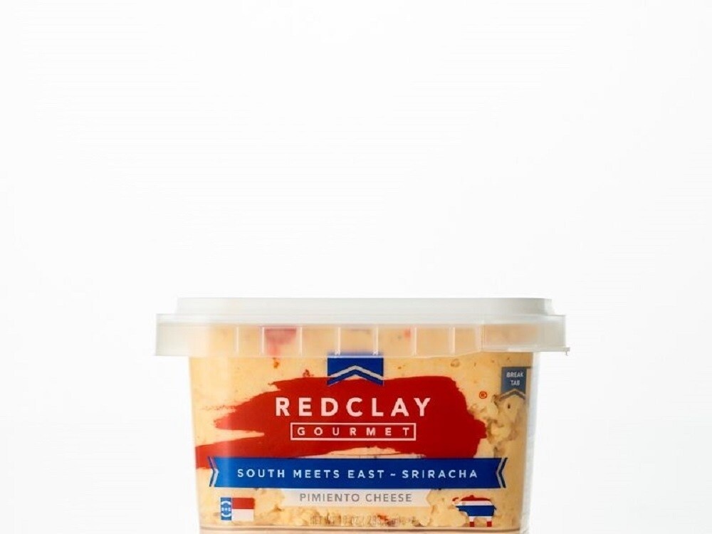 slide 1 of 1, Red Clay Gourmet South Meets East Sriracha Pimento Cheese, 10 oz