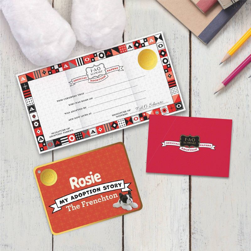 slide 3 of 7, FAO Schwarz 22" Adopt-A-Pets Mix Pups Plush Frenchton, 1 ct