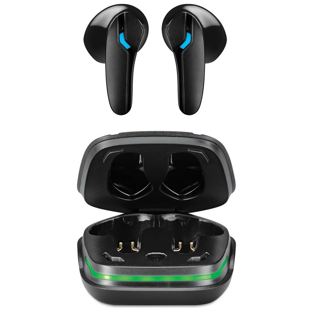 slide 1 of 1, Ilive Truly Wireless Gaming Enc Earbuds With Rechargable Charging Case - Black, 13 mm