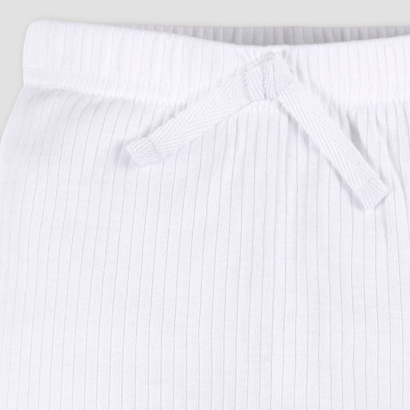 slide 6 of 7, Gerber Baby 3pk Jogger Pants - White 6-9M: Cotton Knit, Elastic Waist, Tapered Leg, Machine Washable, Infant Apparel, 3 ct