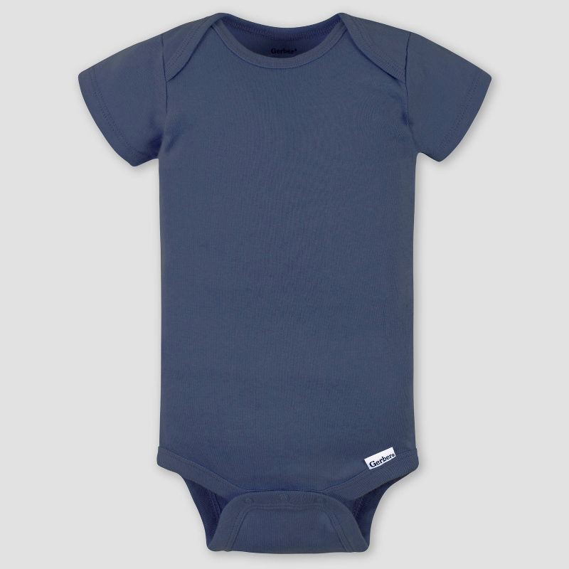 slide 3 of 6, Gerber Baby 5pk Short Sleeve Onesie - Cream 0-3M: Cotton Knit Bodysuits, Pullover & Crotch Snap, Machine Washable, 5 ct