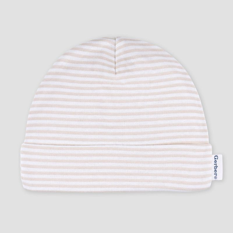 slide 3 of 7, Gerber Baby 3pk Hats & Mittens - White, 3 ct