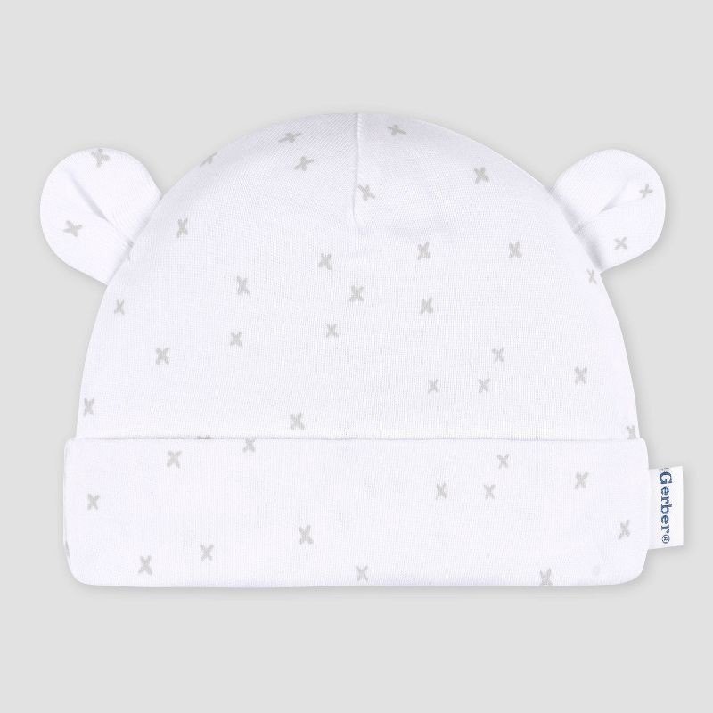 slide 6 of 7, Gerber Baby 3pk Hats & Mittens - White, 3 ct