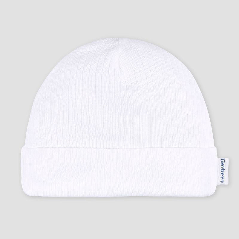 slide 7 of 7, Gerber Baby 3pk Hats & Mittens - White, 3 ct