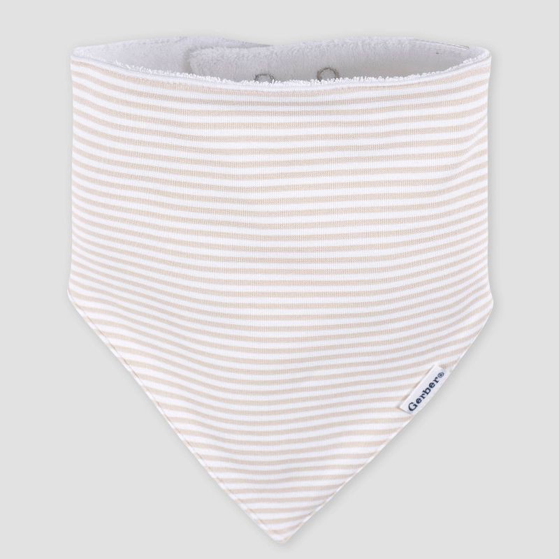 slide 3 of 6, Gerber Baby 5pk Bandana Bib - White, 5 ct