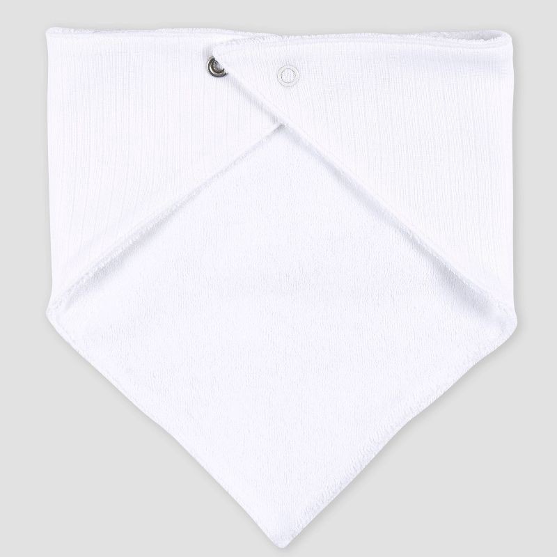 slide 4 of 6, Gerber Baby 5pk Bandana Bib - White, 5 ct