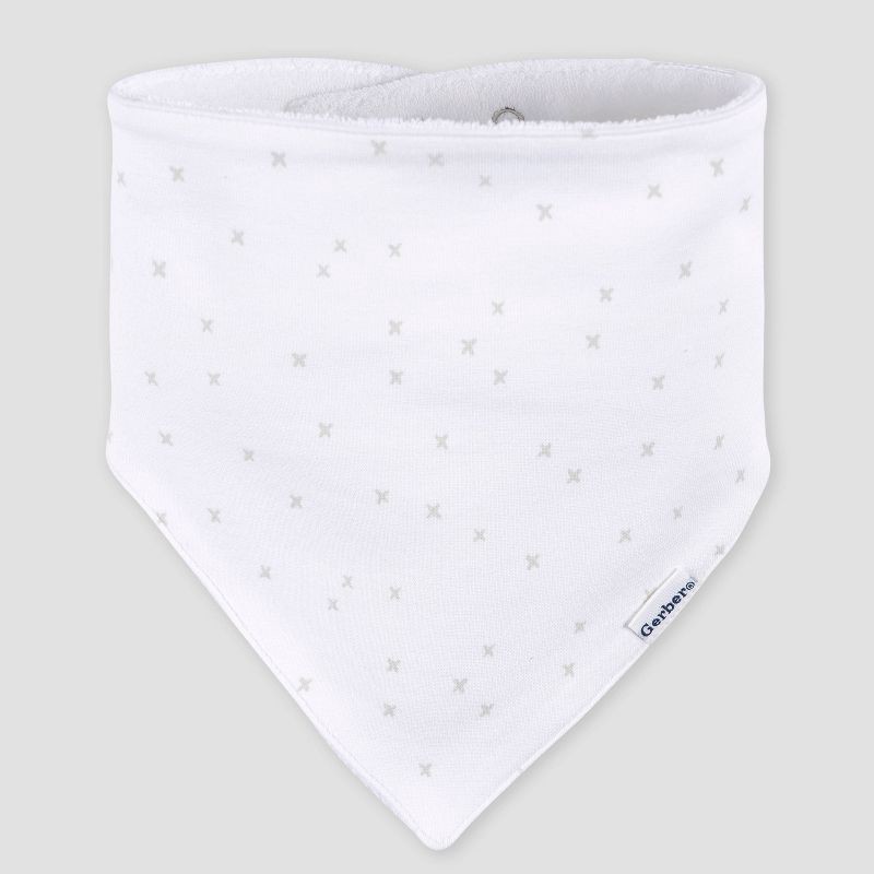 slide 6 of 6, Gerber Baby 5pk Bandana Bib - White, 5 ct